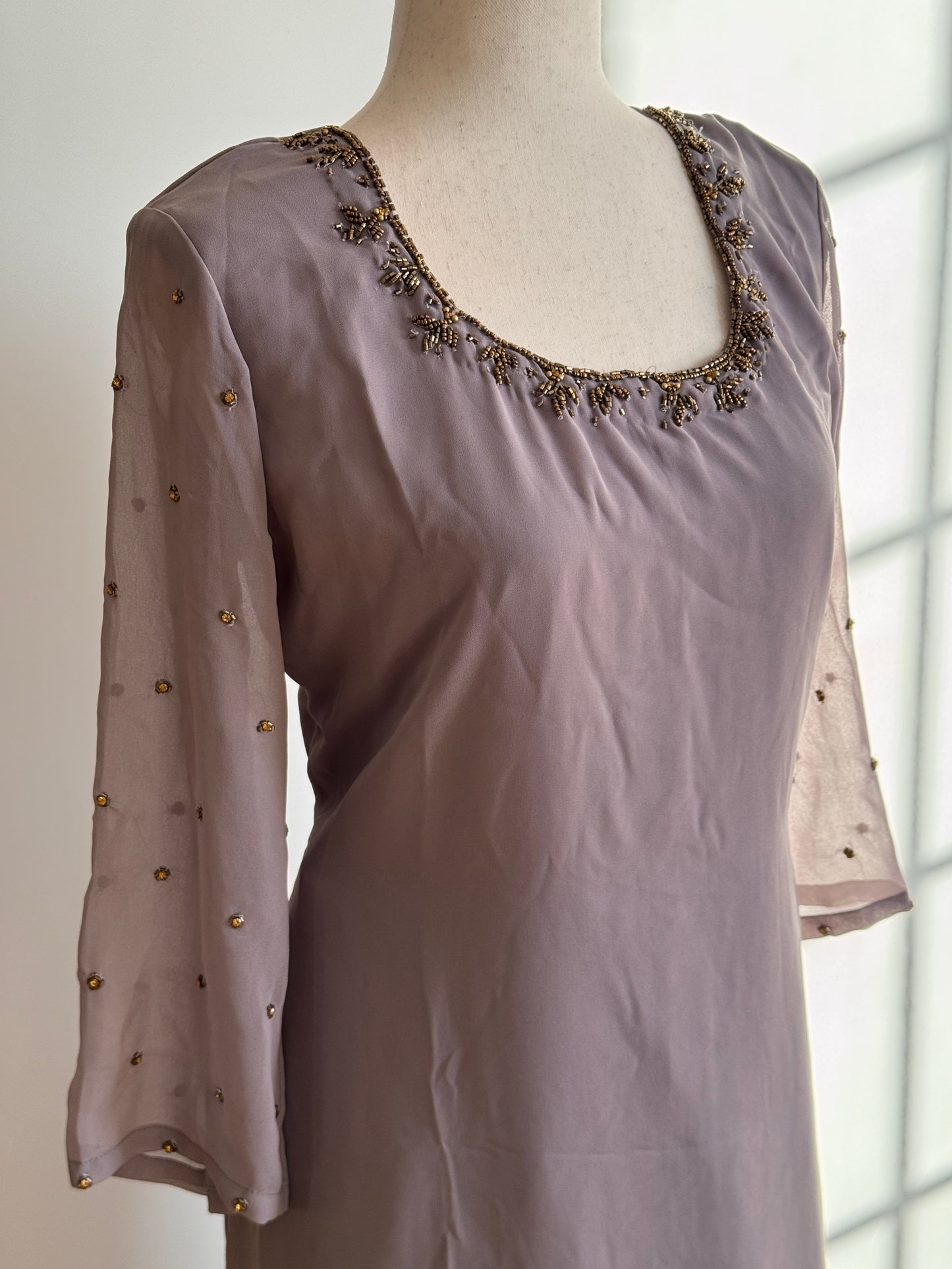 Lavender Georgette Salwar set with embroidery work