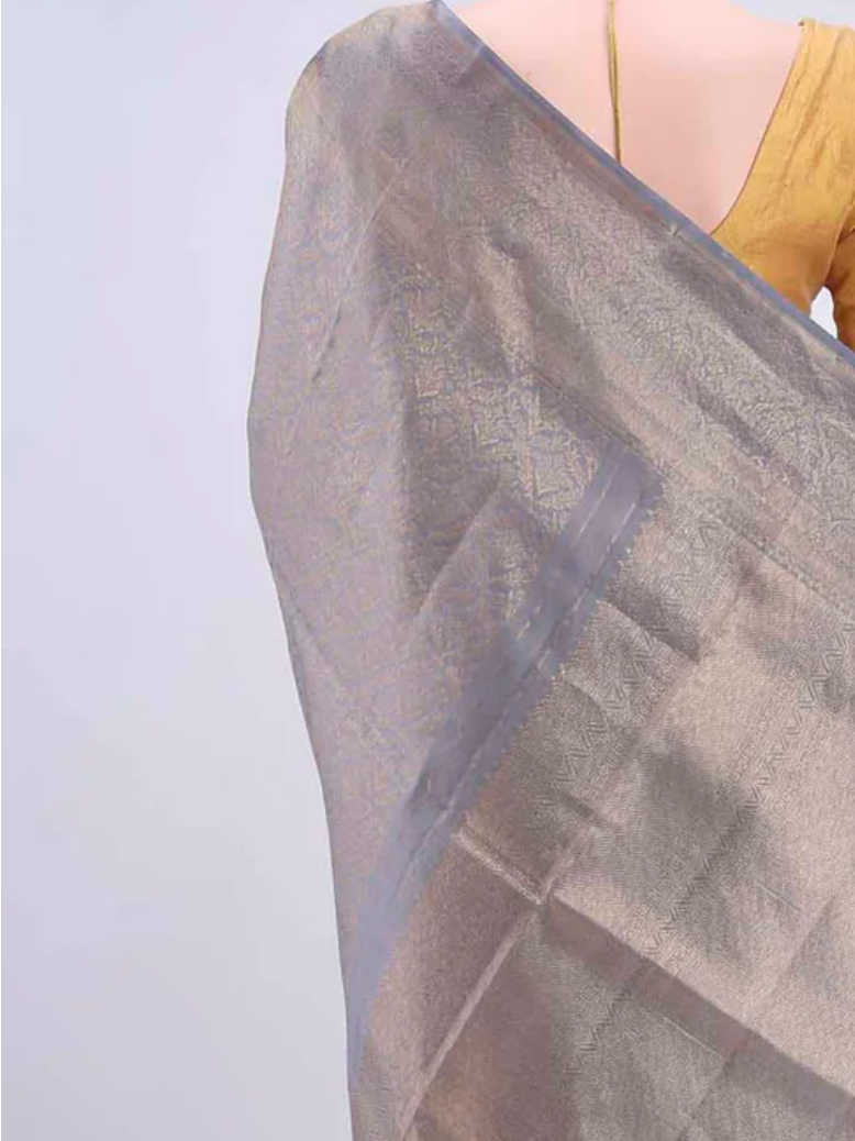 Grey Soft Silk Saree