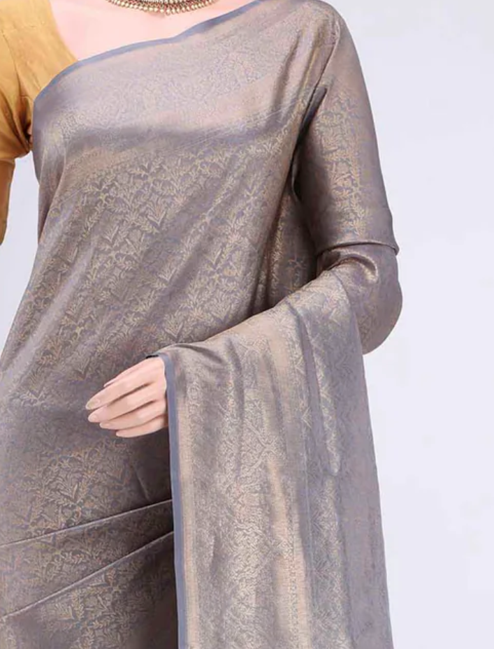 Grey Soft Silk Saree