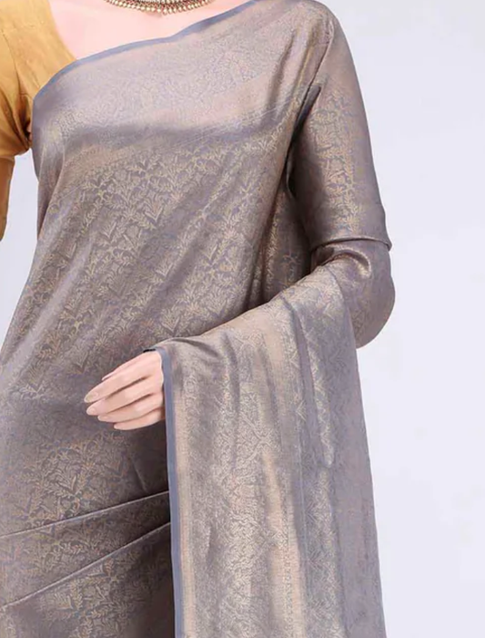 Grey Soft Silk Saree