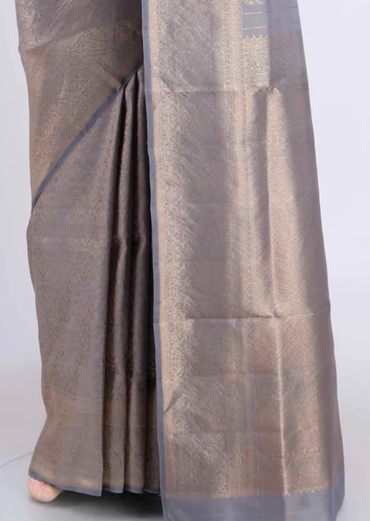 Grey Soft Silk Saree