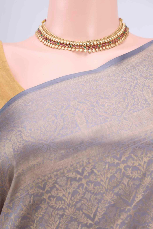 Grey Soft Silk Saree