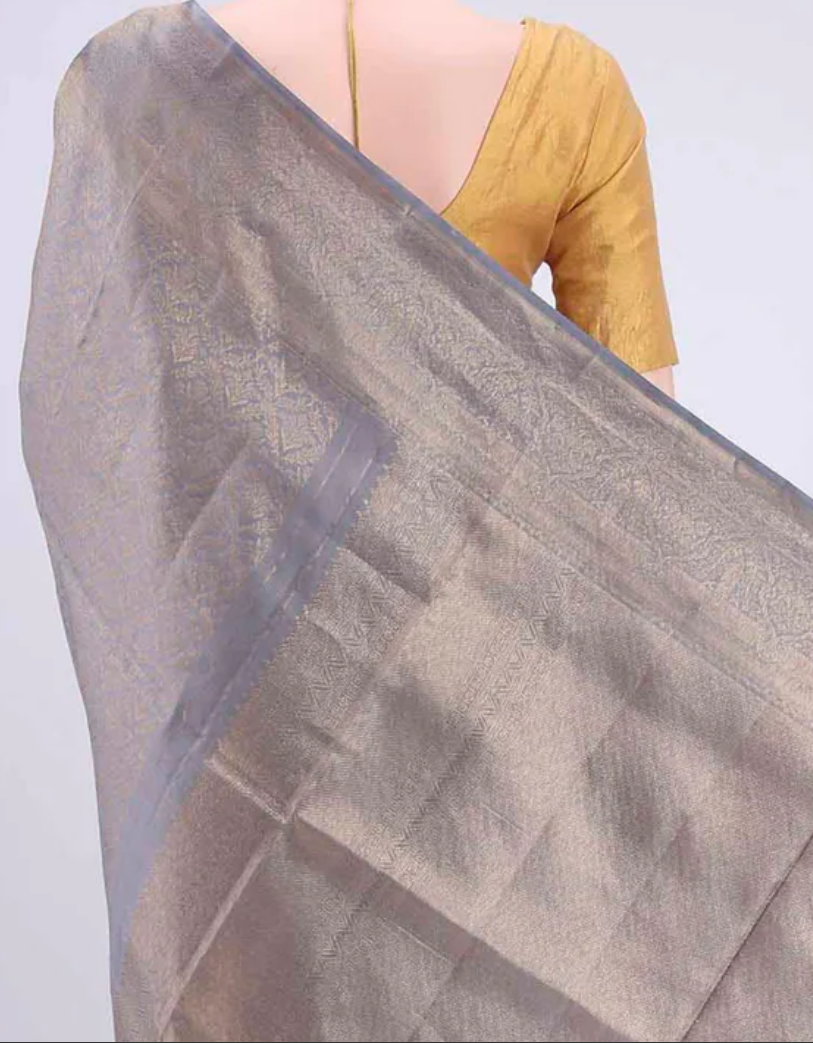 Grey Soft Silk Saree