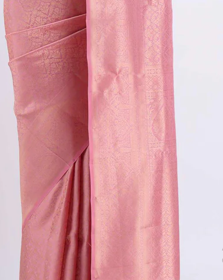 Rose Pink Silk Saree
