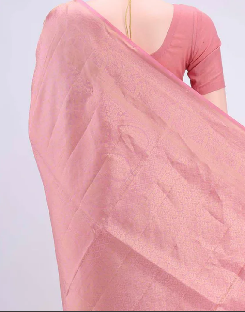 Rose Pink Silk Saree
