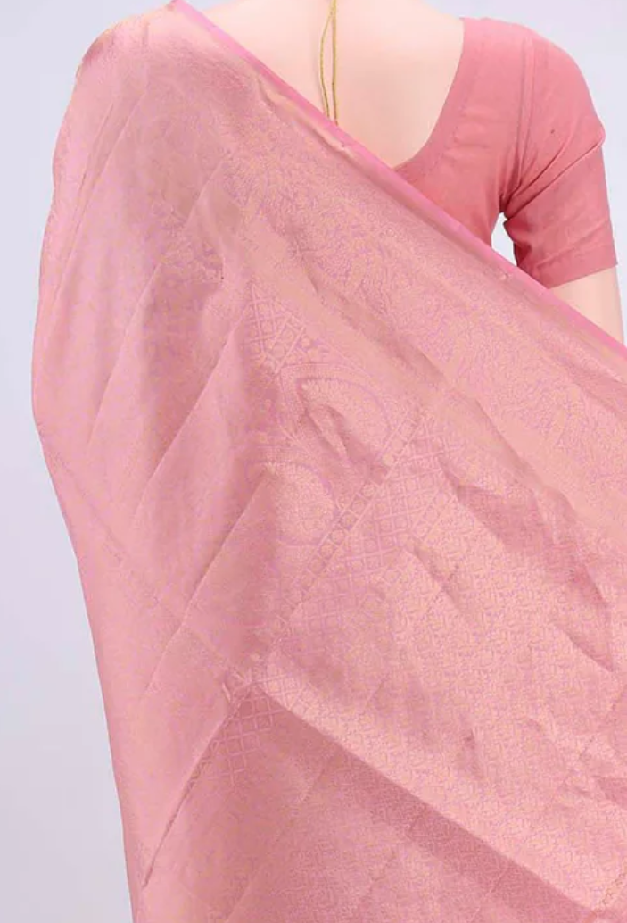 Rose Pink Silk Saree